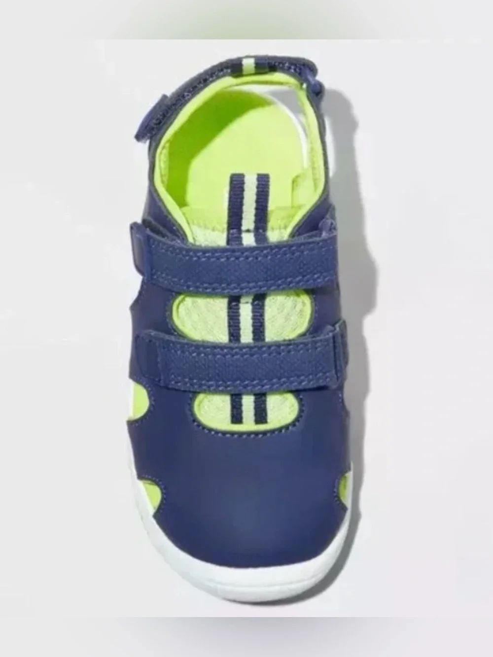 Cat & Jack Hank Boys Blue Lime Closed Toe Summer Sandals Hook Loop Strap 12T NWT